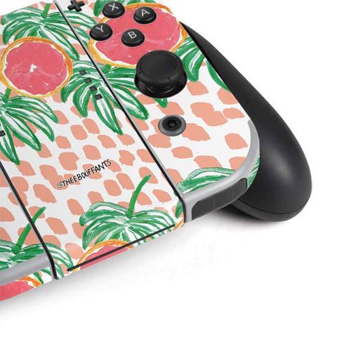 Bouffants and Broken Hearts Graphic Grapefruit Nintendo Switch OLED (2021) Skin